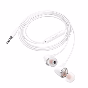 HOCO kabelinės ausinės Jack 3,5 mm su mikrofonu M107 balta