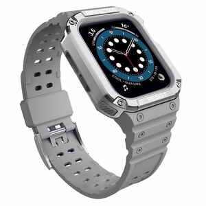 Apsauginis laikrodžio dirželis Apple Watch 38/40/41mm – korpuso apsaugos dirželis – pilkas, sidabrinis