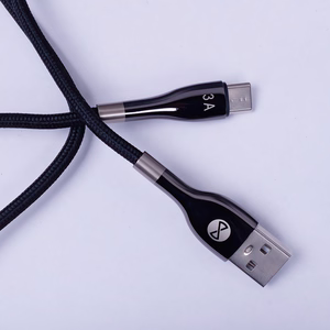 "Forever Sleek" kabelis USB - USB-C 1,0 m 3A juodas