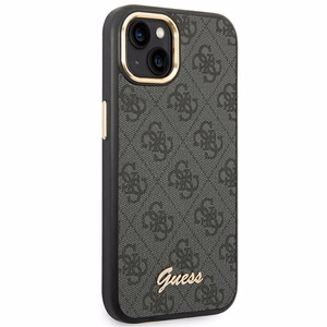 Guess GUHCP14MHG4SHK iPhone 14 Plus 6.7 "juodas/juodas kietas dėklas 4G Vintage Gold Logo