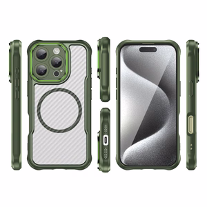 Leading Series Magnetinis silikoninis dėklas telefonui iPhone 16 Pro - žalia