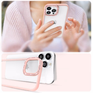 Kingxbar Sparkle Series dėklas telefonui iPhone 13 Pro Max su kristalais galinis dangtelis rožinės spalvos