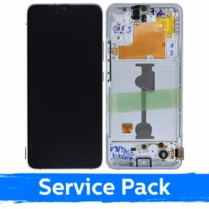 LCD Display Compatible With Samsung A908 A90 5G 2019 White With Frame (Service Pack)