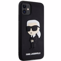 KARL LAGERFELD KLHCN613DRKINK IPHONE 11 / XR 6.1 "JUODAS / JUODAS HARDCASE RUBBER IKONIK 3D