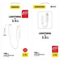 Dudao garso adapteris ausinių adapteris iš Lightning į 3.5 mm mini lizdą baltas (L16i white)