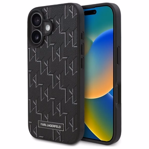 Karl Lagerfeld Hot Stamp MagSafe iPhone 16 Plus dėklas - juodas