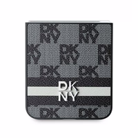 DKNY Checkered Pattern Printed Stripes Dėklas telefonui Samsung Galaxy Z Flip 6 - juodas
