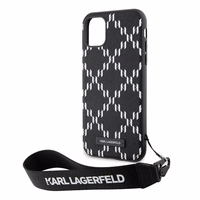 Karl Lagerfeld KLHCN61SAKLMBSK iPhone 11 / Xr 6.1" juodas kietas dėklas Monograma Losange Saffiano