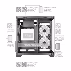 Mars Gaming MCVIEW3 kompiuterio korpusas „Mini Tower“ Juoda