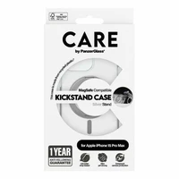 CARE by PanzerGlass dėklas telefonui su stovu MagSafe iPhone 15 Pro Max - sidabrinis