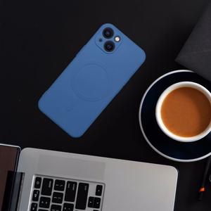 SILICONE MAG COVER dėklas telefonui, suderinamas su MagSafe, IPHONE 13 Mini mėlynas