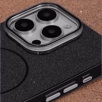 Blizgus plonas magnetinis dėklas telefonui iPhone 12 / 12 Pro 6,1" juodas