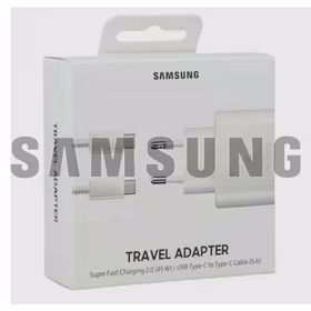 Įkroviklis Samsung EP-TA845 baltas 45W (su pakuote) + Type-C 180cm laidas / 100% originalus /