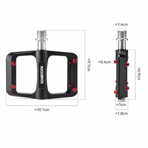 Rockbros BP2603 platforminiai dviračio pedalai su titano ašimi ir magnio lydinio guoliais – juodi