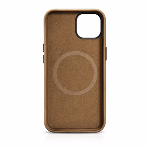 iCarer Oil Wax Premium odinis dėklas iPhone 14 Plus Magnetinis odinis dėklas su MagSafe Rudas (WMI14220703-TN)