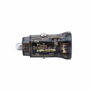 WEKOME WP-C40 Vanguard Series car charger, 2 × USB-A, 15 W, black and clear