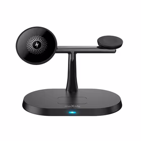 "Maxlife MXWC-03" magnetinis belaidis įkroviklis 15W, juodas 3in1