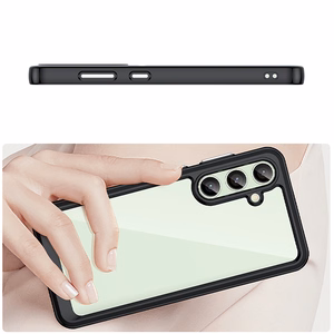 Kosmoso dėklas su gelio rėmu Samsung Galaxy S24 FE - juodas