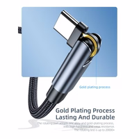 USB Kabelis Essager "Universal" (180' kampu) raudonas "Type-C" 100cm (iki 3A)