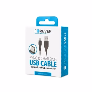 Forever kabelis USB - microUSB 1,0 m 1A juodas
