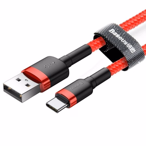 USB-C kabelis Baseus Cafule 2A 2 m (raudonas)