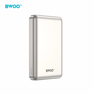 BWOO P82 10000mAh 15W išorinė baterija belaidis krovimas šviesiai pilka
