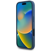 Guess Grained Roses Big 4G logo dėklas telefonui iPhone 16 - mėlynas