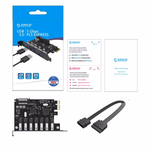 Orico PVU3 PCIe išplėtimo plokštė su 7 USB 3.0 jungtimis, skirta staliniams kompiuteriams – juoda