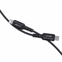 Acefast C4-01 Lightning - USB-C PD kabelis 30W 3A 480Mb/s 1.8m - juodas