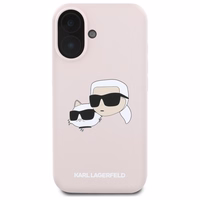 Karl Lagerfeld silikoninis dėklas telefonui Nauble Heads Print Magnetinis iPhone 16 - rožinis
