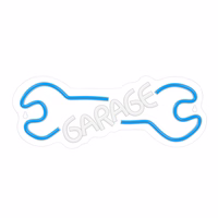 Neon PLEXI LED GARAGE mėlynas baltas NNE22 Neolia