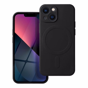 SILICONE MAG COVER dėklas telefonui, suderinamas su MagSafe, IPHONE 13 Mini, juodas