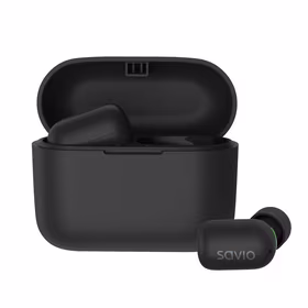 Savio TWS-09 IPX5 Ausinės be mikrofono ir ausinės su mikrofonu Bevielis Įkišamos į ausį Muzika Bluetooth Juoda