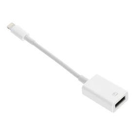 Adapteris OTG USB A (moteriškas) į Lightning (vyriškas) baltas