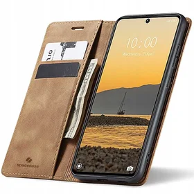 Spacecase Dėklas Wallet Poco X6 / RM Note 13 Pro 5G šviesiai rudas