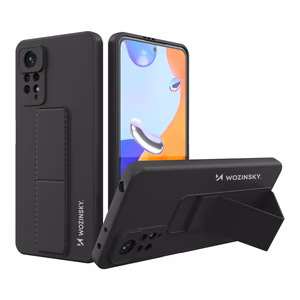 Wozinsky Kickstand Case silicone case with stand Xiaomi Redmi Note 11 Pro case black