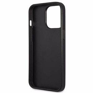 Guess Saffiano 4G Small Metal Logo dėklas telefonui iPhone 13 Pro / 13 6.1" - juoda