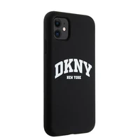DKNY Skystas silikoninis baltas spausdintas logotipas magnetinis dėklas telefonui iPhone 11/Xr - juodas
