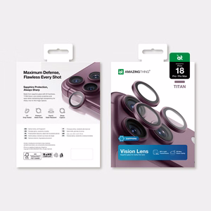 AmazingThing Titan Vision Lens safyro stiklo kameros objektyvų apsauga, skirta iPhone 18 Pro / 18 Pro Max – spalva: violetinė
