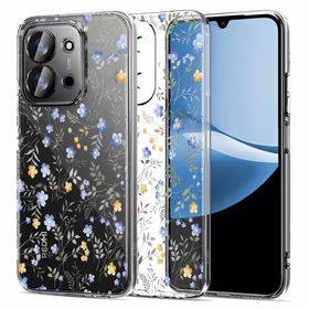 Tech-Protect FlexAir dėklas Xiaomi Redmi 15C 173mm / Poco 85C 173mm telefonui - ramunėlės su lapais