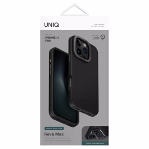 Uniq Keva Max Magclick įkrovimo dėklas telefonui iPhone 16 Pro - juodas