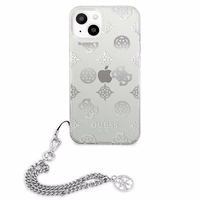 Guess GUHCP13SKPESI iPhone 13 mini 5.4" sidabrinis kietasis dėklas Peony Chain kolekcija