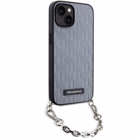 Karl Lagerfeld KLHCP14SSACKLHPG iPhone 14 6.1" sidabrinis/sidabrinis hardcase Saffiano Monogram Chain