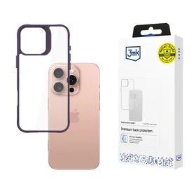3mk Satin Armor dėklas telefonui violetinis Apple iPhone 16 Pro - permatomas