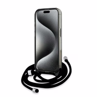 Karl Lagerfeld IML Crossbody Monogram Karl & Choupette Head Magnetinis dėklas iPhone 15 Pro Max - juodas