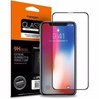 Spigen Glass FC grūdintas stiklas su juodu rėmeliu iPhone X / XS / 11 Pro