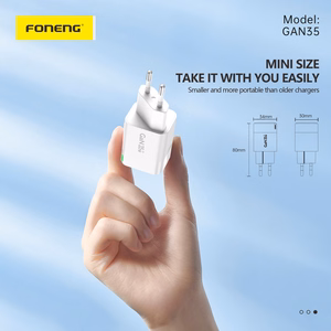 Foneng Sieninis įkroviklis GAN35 GaN - 2xType C - PD 35W 3A baltas