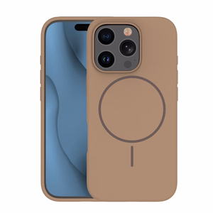 Silikoninis Itin plonas Magnetinis dėklas telefonui iPhone 14 6,1" rudas