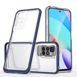 Skaidrus 3in1 dėklas Xiaomi Redmi 10 rėmelio gelinis dangtelis mėlynas
