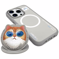 Nimmy Glasses Cool Cat MagSafe dėklas iPhone 16 Pro - pilkas